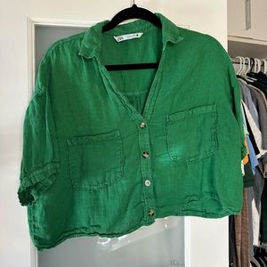 ZARA LINEN CROP